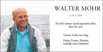 Traueranzeige von Walter Mohr von Rüsselsheimer Echo, Groß-Gerauer-Echo, Ried Echo