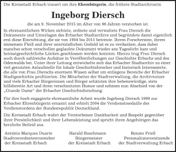 Traueranzeige von Ingeborg Diersch von trauer.echo-online.de