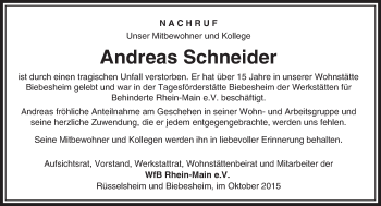 Traueranzeige von Andreas Schneider von trauer.echo-online.de