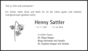Traueranzeige von Henny Sattler von trauer.echo-online.de