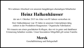Traueranzeige von Heinz Halkenhäusser von trauer.echo-online.de