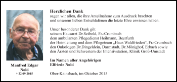 Traueranzeige von Manfred Edgar Nold von trauer.echo-online.de