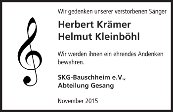 Traueranzeige von Sterbetafel vom 21.11.2015 von trauer.echo-online.de