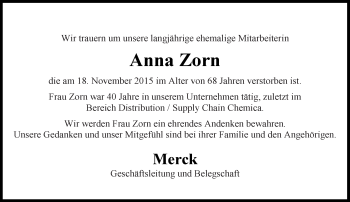 Traueranzeige von Anna Zorn von trauer.echo-online.de