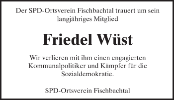 Traueranzeige von Friedel Wüst von trauer.echo-online.de