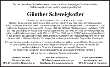 Traueranzeige von Günther Schweigkofler von trauer.echo-online.de