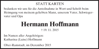 Traueranzeige von Hermann Hoffmann von trauer.echo-online.de