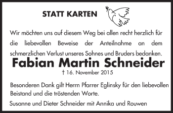 Traueranzeige von Fabian Martin Schneider von trauer.echo-online.de