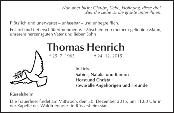 Traueranzeige von Thomas Henrich von trauer.echo-online.de