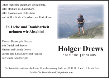 Traueranzeige von Holger Drews von trauer.echo-online.de