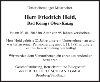 Traueranzeige von Friedrich Heid von trauer.echo-online.de