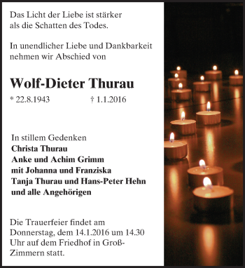 Traueranzeige von Wolf-Dieter Thurau von trauer.echo-online.de