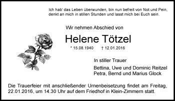 Traueranzeige von Helene Tötzel von trauer.echo-online.de