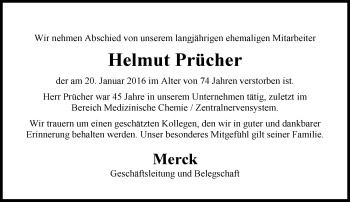 Traueranzeige von Helmut Prücher von trauer.echo-online.de