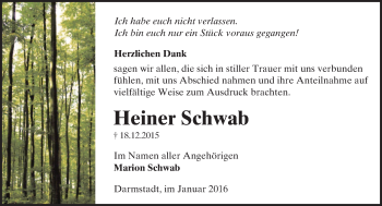 Traueranzeige von Heiner Schwab von trauer.echo-online.de