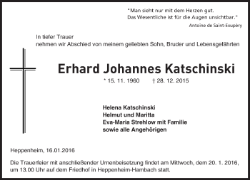 Traueranzeige von Erhard Johannes Katschinski von trauer.echo-online.de