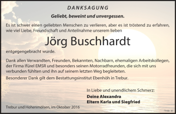 Traueranzeige von Jörg Buschhardt von Trauerportal Echo Online