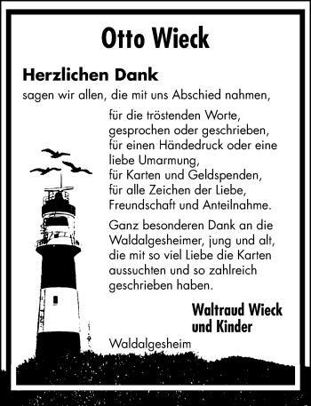 Traueranzeige von Otto Wieck von Trauerportal Rhein Main Presse