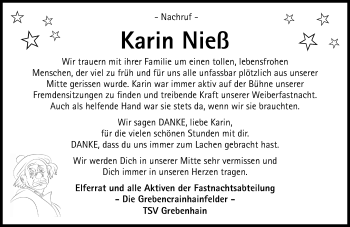 Traueranzeige von Karin Nieß von VRM Trauer