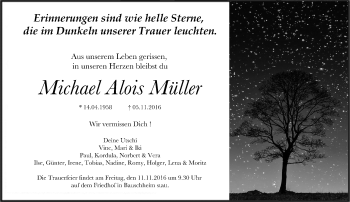 Traueranzeige von Michael Alios Müller von Trauerportal Rhein Main Presse
