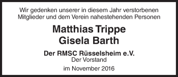 Traueranzeige von In Gedenken  von Trauerportal Rhein Main Presse