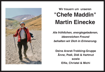 Traueranzeige von Martin Einecke von Trauerportal Rhein Main Presse