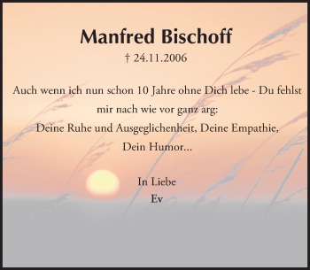 Traueranzeige von Manfred Bischoff von Trauerportal Echo Online