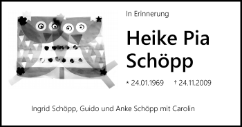 Traueranzeige von Heike Pia Schöpp von Trauerportal Rhein Main Presse