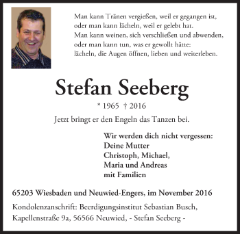 Traueranzeige von Stefan Seeberg von Trauerportal Rhein Main Presse