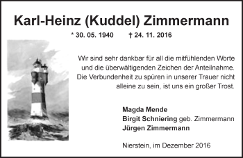 Traueranzeige von Karl-Heinz Zimmermann von Trauerportal Rhein Main Presse