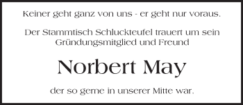 Traueranzeige von Norbert May von Trauerportal Echo Online