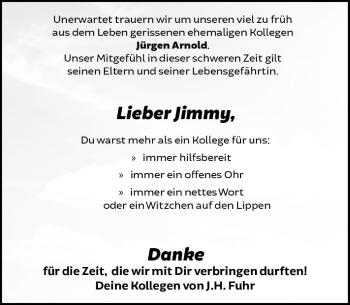Traueranzeige von Jürgen Arnold von  Gießener Anzeiger