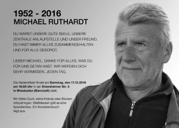 Traueranzeige von Michael Ruthardt von Trauerportal Rhein Main Presse