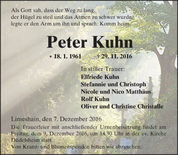 Traueranzeige von Peter Kuli von  Kreisanzeiger