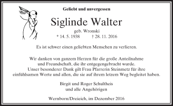 Traueranzeige von Siglinde Walter von  Usinger Anzeiger