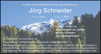 Traueranzeige von Jörg Schneider von trauer.echo-online.de