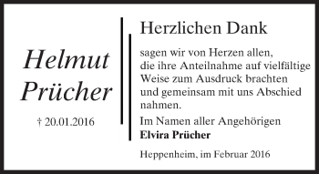Traueranzeige von Helmut Prücher von trauer.echo-online.de