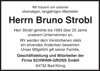 Traueranzeige von Bruno Strobl von trauer.echo-online.de