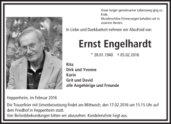 Traueranzeige von Ernst Engelhardt von trauer.echo-online.de
