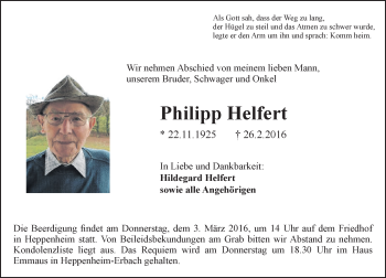Traueranzeige von Philipp Helfert von trauer.echo-online.de