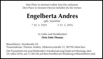 Traueranzeige von Engelberta Andres von trauer.echo-online.de
