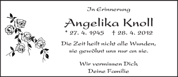 Traueranzeige von Angelika Knoll von  Wiesbaden komplett