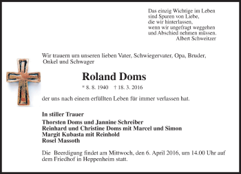 Traueranzeige von Roland Doms von trauer.echo-online.de