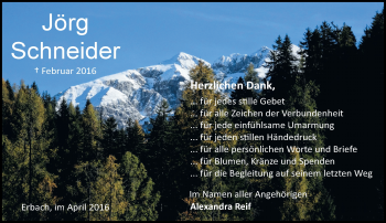 Traueranzeige von Jörg Schneider von trauer.echo-online.de
