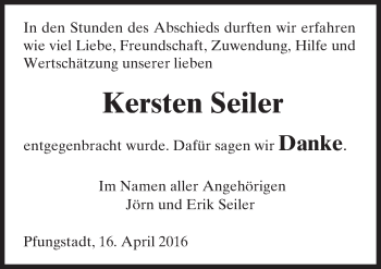 Traueranzeige von Kersten Seiler von trauer.echo-online.de