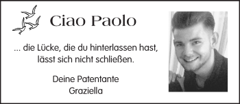 Traueranzeige von Paolo  von  Wiesbaden komplett