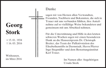 Traueranzeige von Georg Stork von trauer.echo-online.de