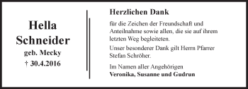Traueranzeige von Hella Schneider von  Wiesbaden komplett