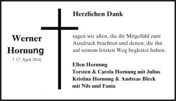 Traueranzeige von Werner Hornung von  Wiesbaden komplett