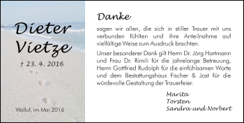 Traueranzeige von Dieter Vietze von  Wiesbaden komplett